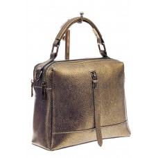 На фото 1 - Женская сумка кросс-боди из натуральной кожи, цвет золото