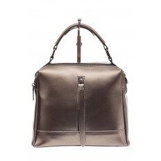 На фото 2 - Женская сумка кросс-боди из натуральной кожи, цвет бронза
