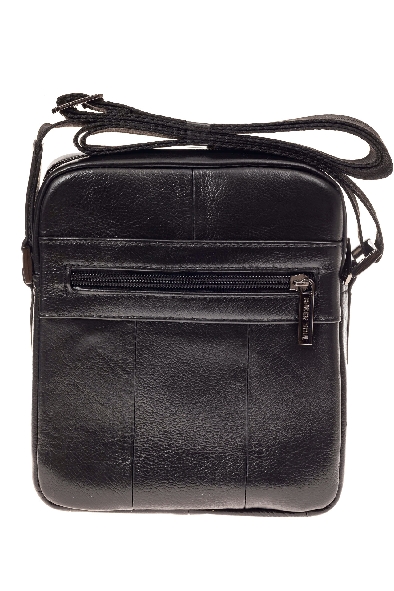 На фото 3 - Маленькая мужская сумка из натуральной кожи, цвет черный