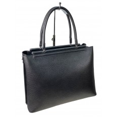 На фото 3 - Классическая женская сумка из натуральной кожи, серый металлик