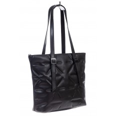 На фото 3 - Женская сумка тоут из искусственной кожи, цвет черный