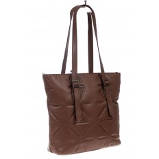 На фото 3 - Женская сумка тоут из искусственной кожи, цвет  коричневый