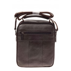 На фото 3 - Маленькая мужская сумка из натуральной кожи, цвет коричневый