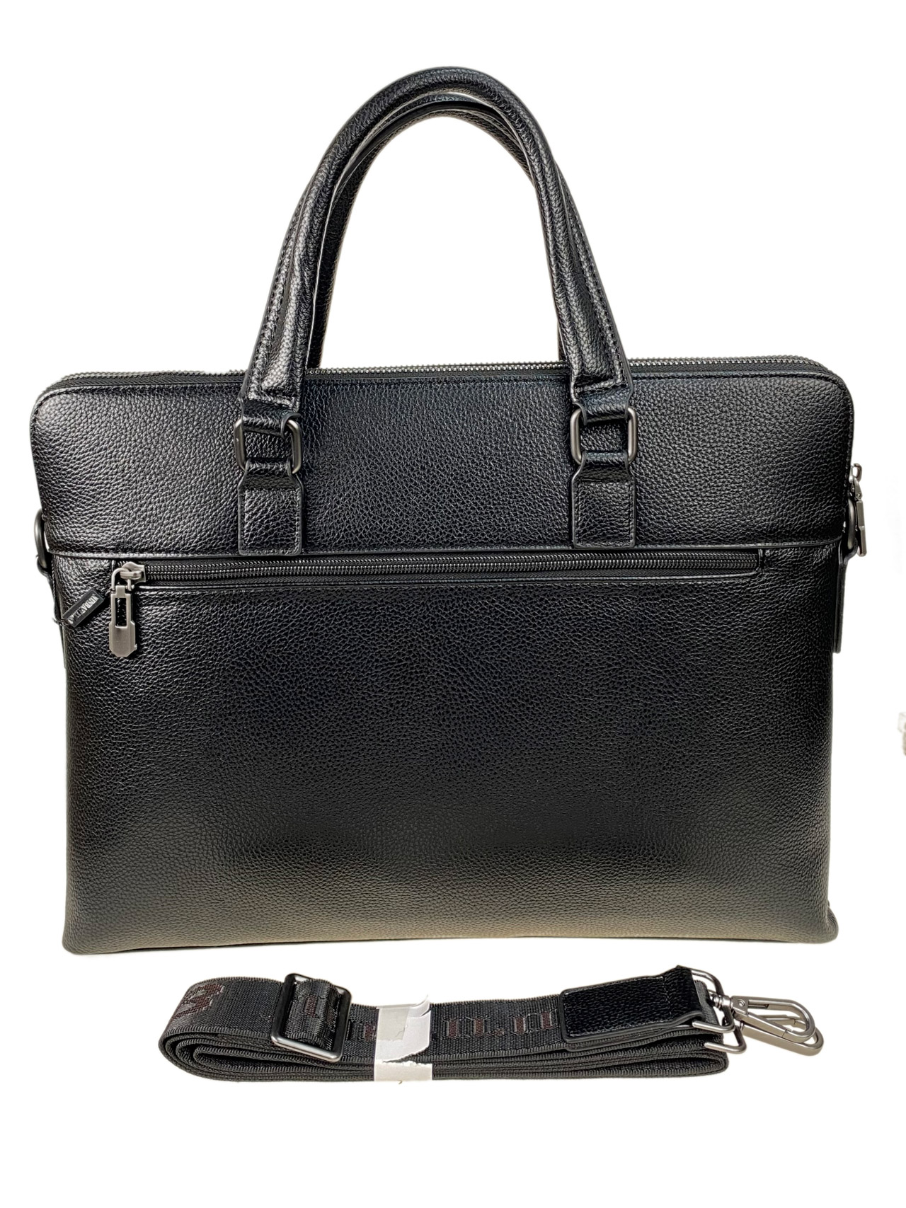На фото 2 -  Мужская сумка-портфель из натуральной кожи, цвет чёрный