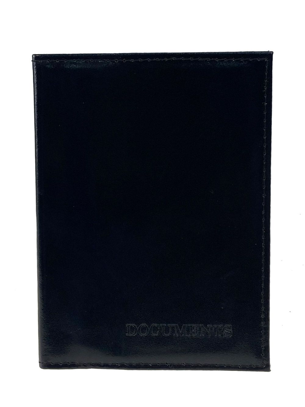 На фото 1 - Обложка для паспорта и автодокументов из гладкой натуральной кожи, чёрная
