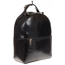 На фото 1 - Женский рюкзак из натуральной кожи, цвет черный