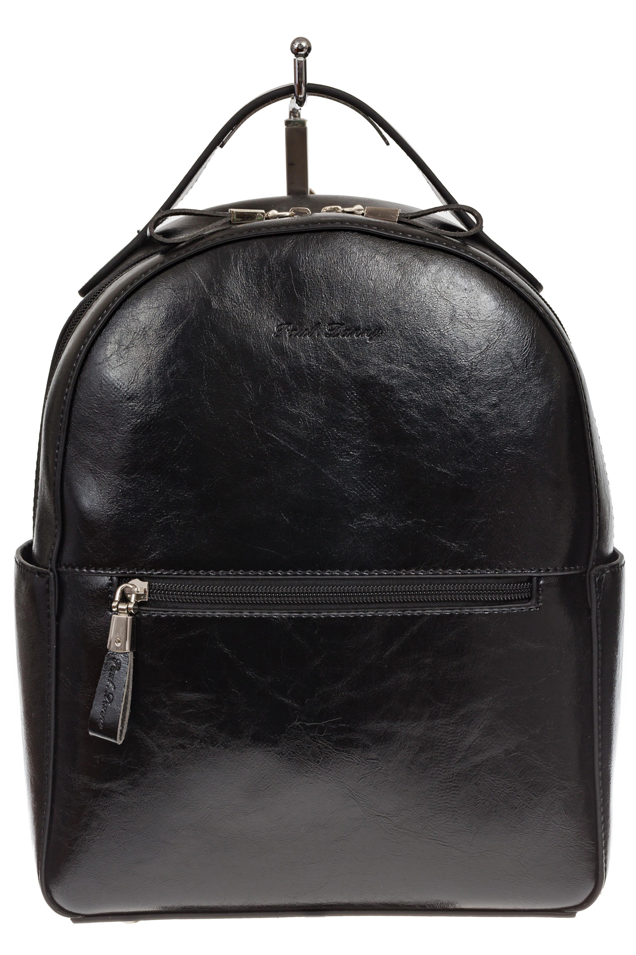 На фото 2 - Женский рюкзак из натуральной кожи, цвет черный
