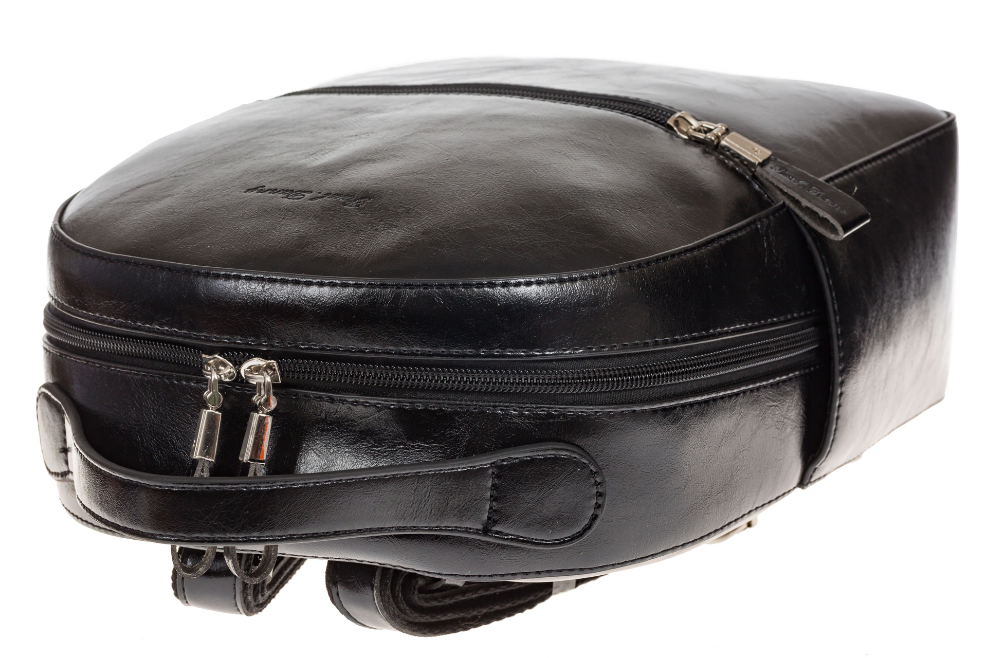 На фото 4 - Женский рюкзак из натуральной кожи, цвет черный