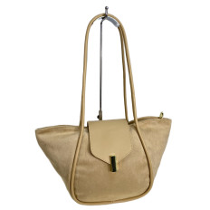 На фото 2 - Женская сумка из искусственной замши, цвет бежевый