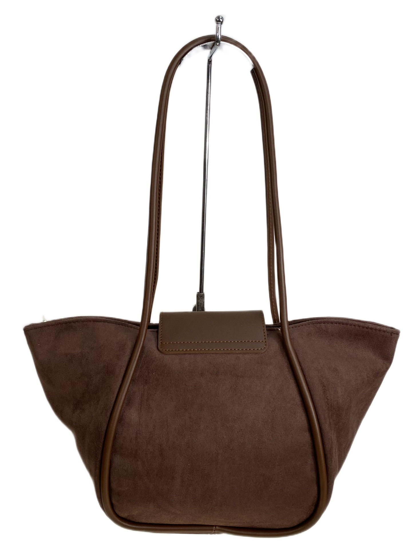 На фото 1 - Женская сумка из искусственной замши, цвет шоколад