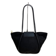 На фото 1 - Женская сумка из искусственной замши, цвет черный На фото 1 - Женская сумка из искусственной замши, цвет черный