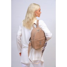 На фото 1 - Женская рюкзак  из искусственной кожи, цвет бежевый