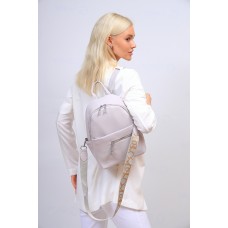 На фото 1 - Женская рюкзак  из искусственной кожи, цвет светло серый