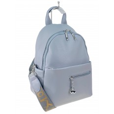 На фото 3 - Женская рюкзак  из искусственной кожи, цвет серо-голубой