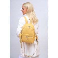 На фото 1 - Женская рюкзак  из искусственной кожи, цвет желтый