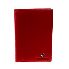 На фото 1 - Обложка для паспорта  из натуральной кожи, цвет красный