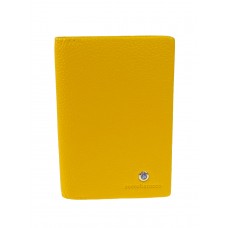 На фото 1 - Обложка для паспорта  из натуральной кожи, цвет желтый
