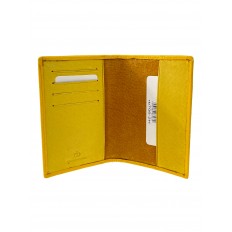 На фото 2 - Обложка для паспорта  из натуральной кожи, цвет желтый