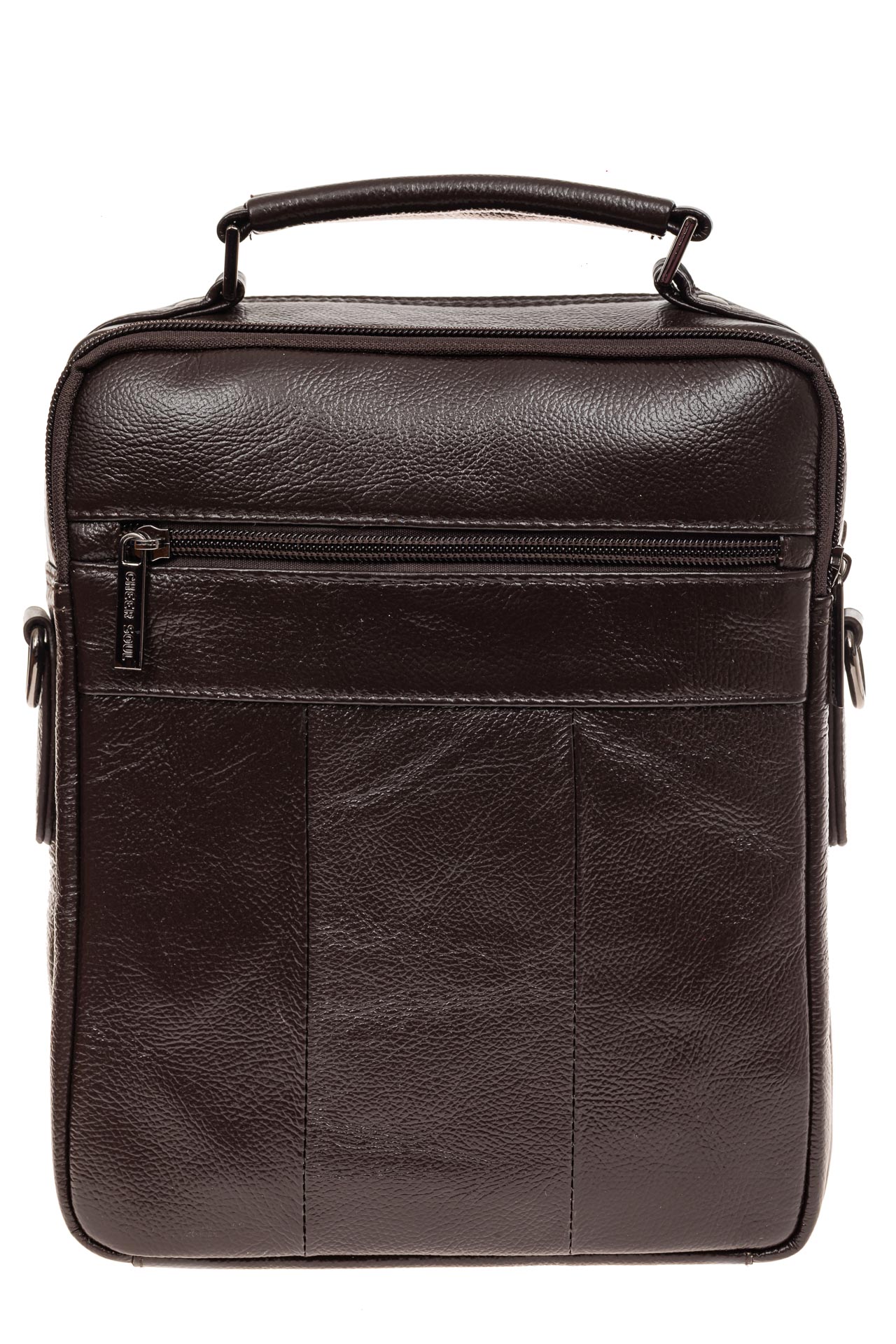 На фото 3 - Мужская сумка из натуральной кожи, цвет коричневый