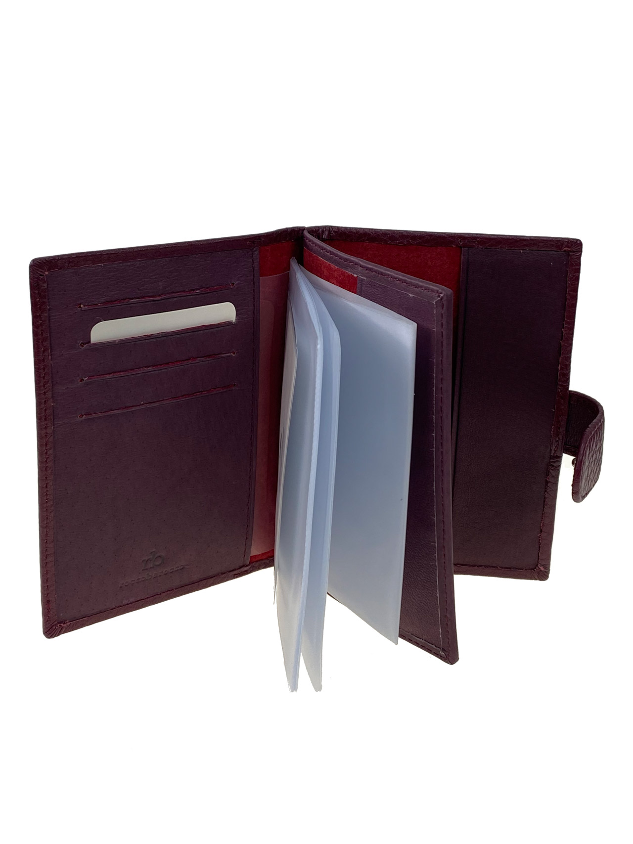 На фото 2 - Обложка для паспорта и автодокуметов из натуральной кожи, цвет бордовый