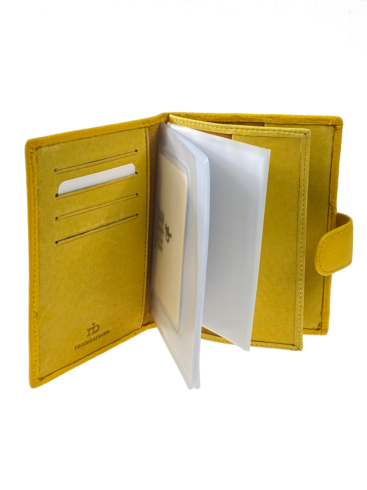На фото 2 - Обложка для паспорта и автодокуметов из натуральной кожи, цвет желтый