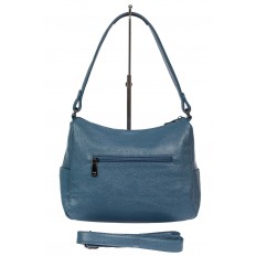 На фото 3 - Женская сумка хобо из искусственной кожи, синяя