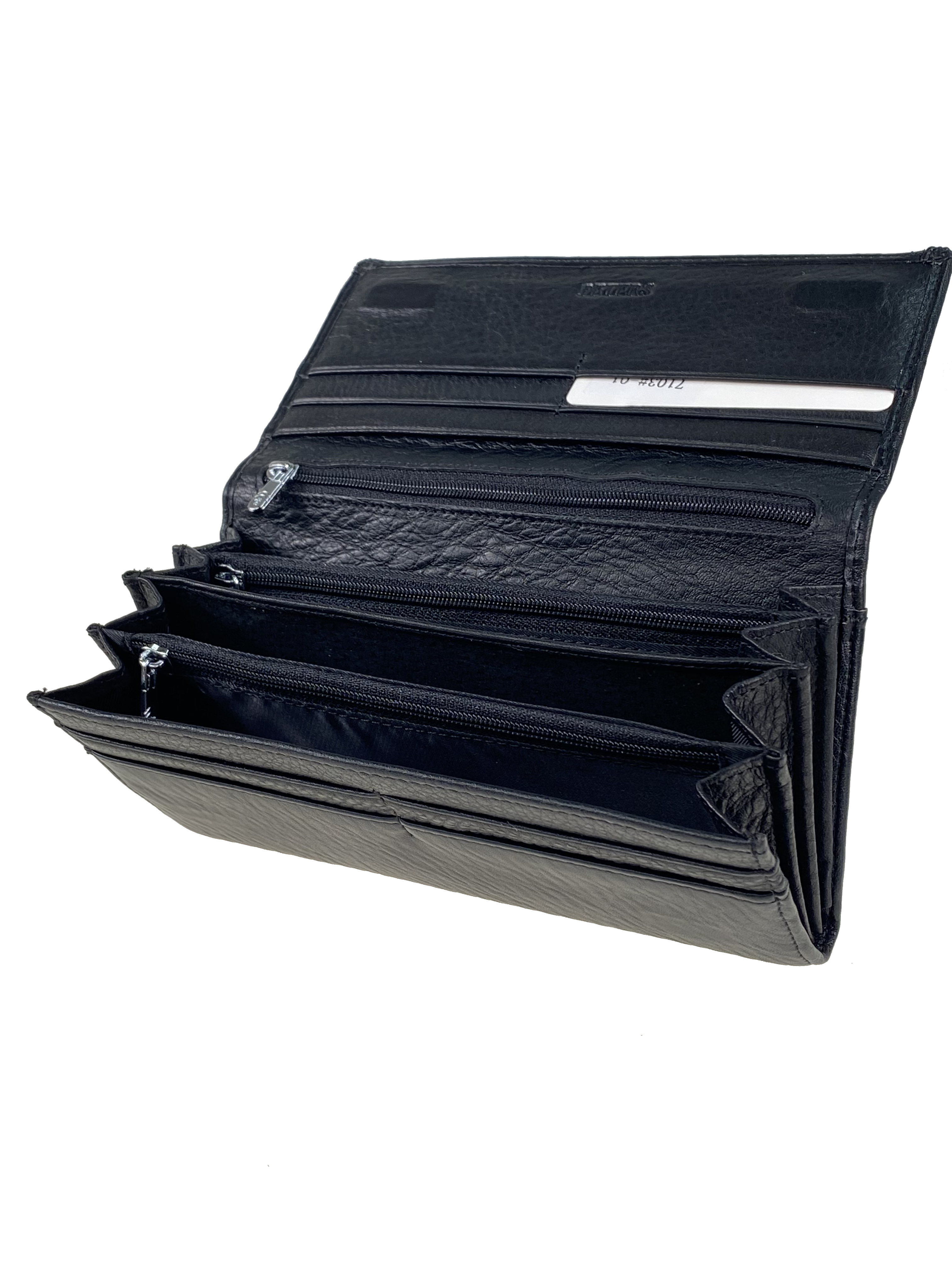 На фото 2 - Женский кошелёк-портмоне из мягкой натуральной кожи, цвет черный