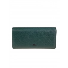 На фото 1 - Женский кошелёк-портмоне из мягкой натуральной кожи, цвет зеленый