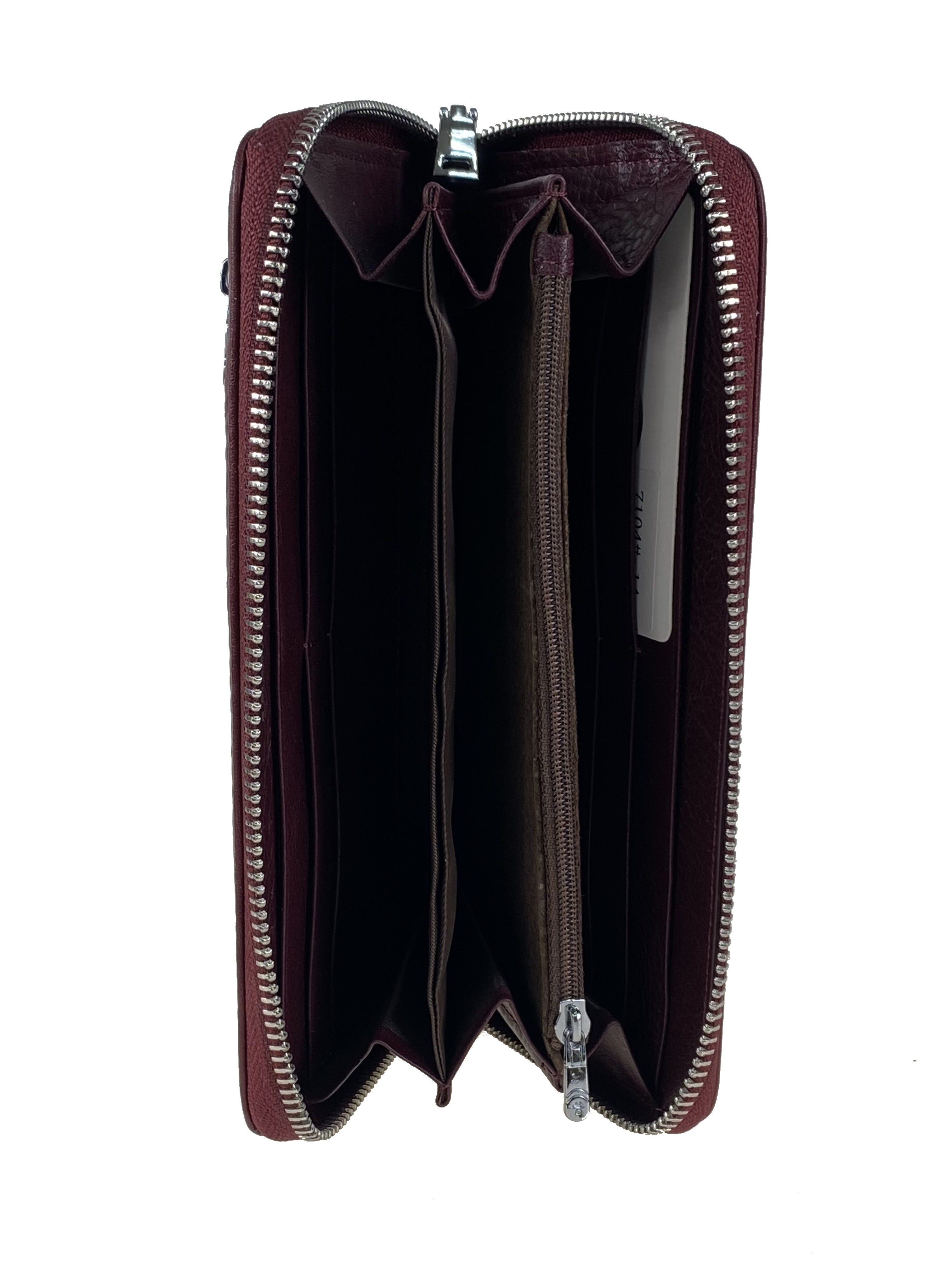 На фото 2 - Женский кошелёк-портмоне из мягкой натуральной кожи, цвет бордо