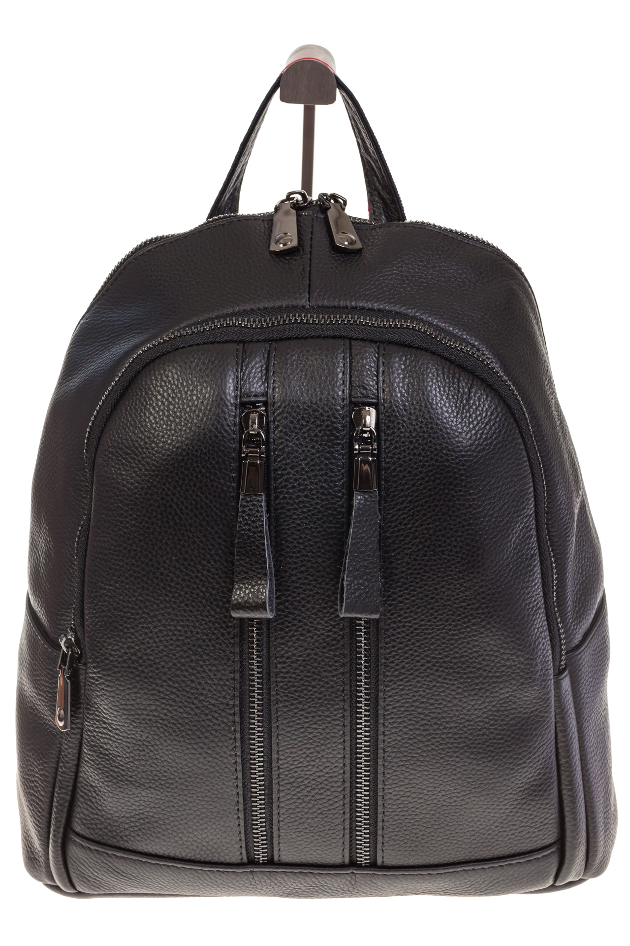На фото 2 - Кожаный рюкзак черного цвета для женщин 7112
