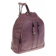 На фото 1 - Кожаный рюкзак цвета пудры для женщин 7112