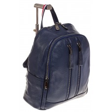 На фото 1 - Кожаный рюкзак синего цвета для женщин 7112