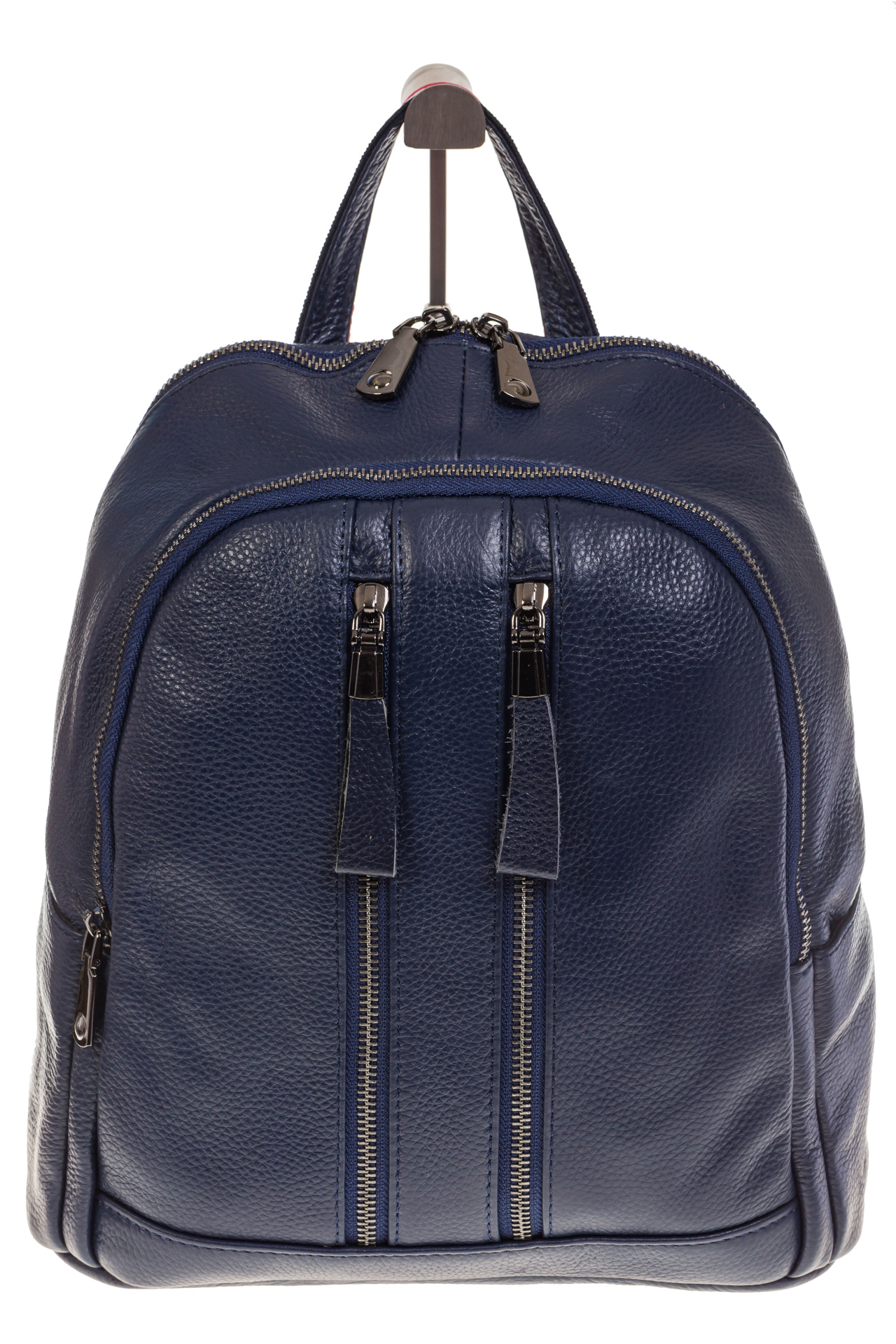 На фото 2 - Кожаный рюкзак синего цвета для женщин 7112