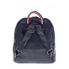 На фото 3 - Кожаный рюкзак синего цвета для женщин 7112