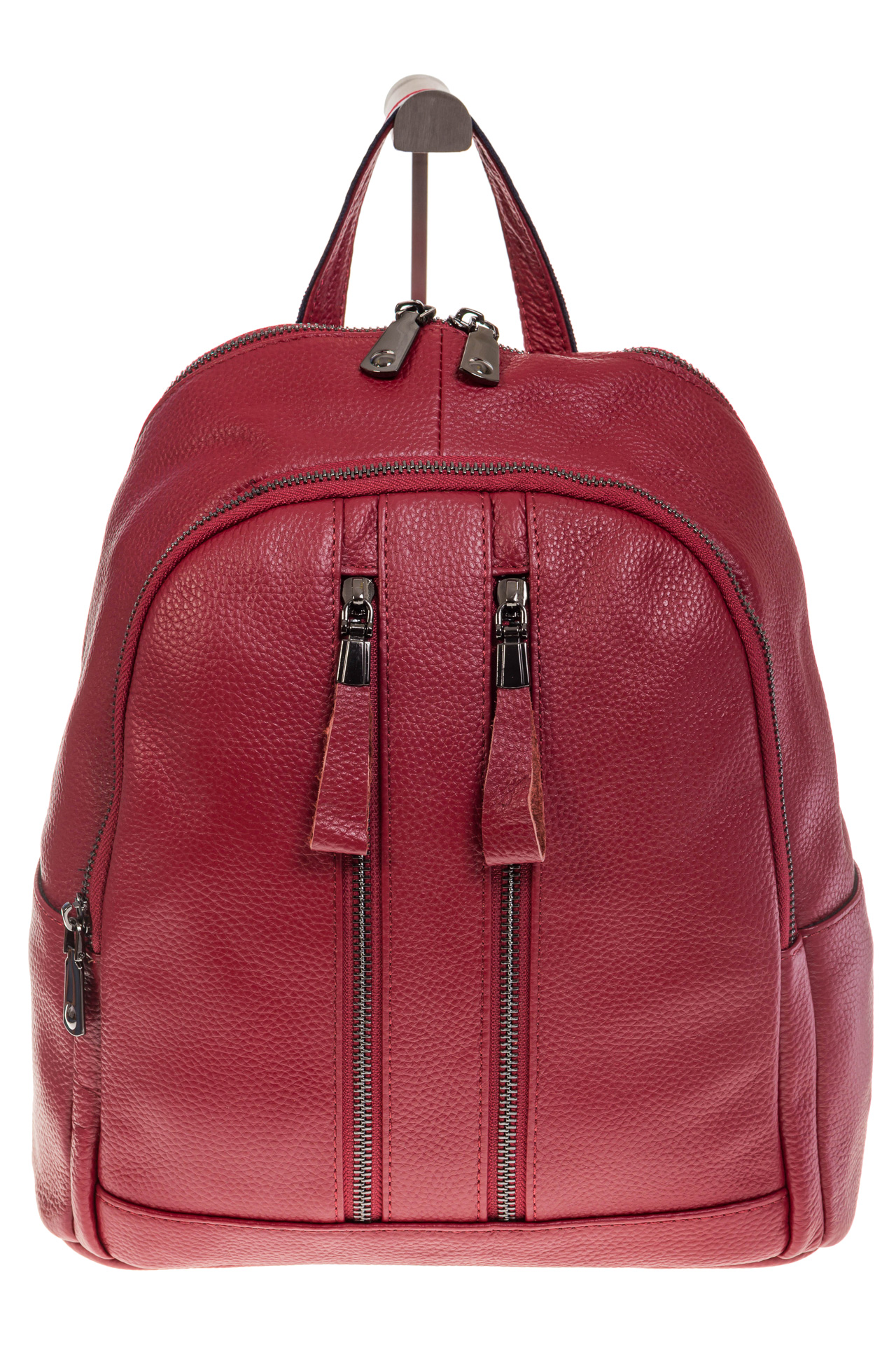 На фото 2 - Кожаный рюкзак бордового цвета для женщин 7112