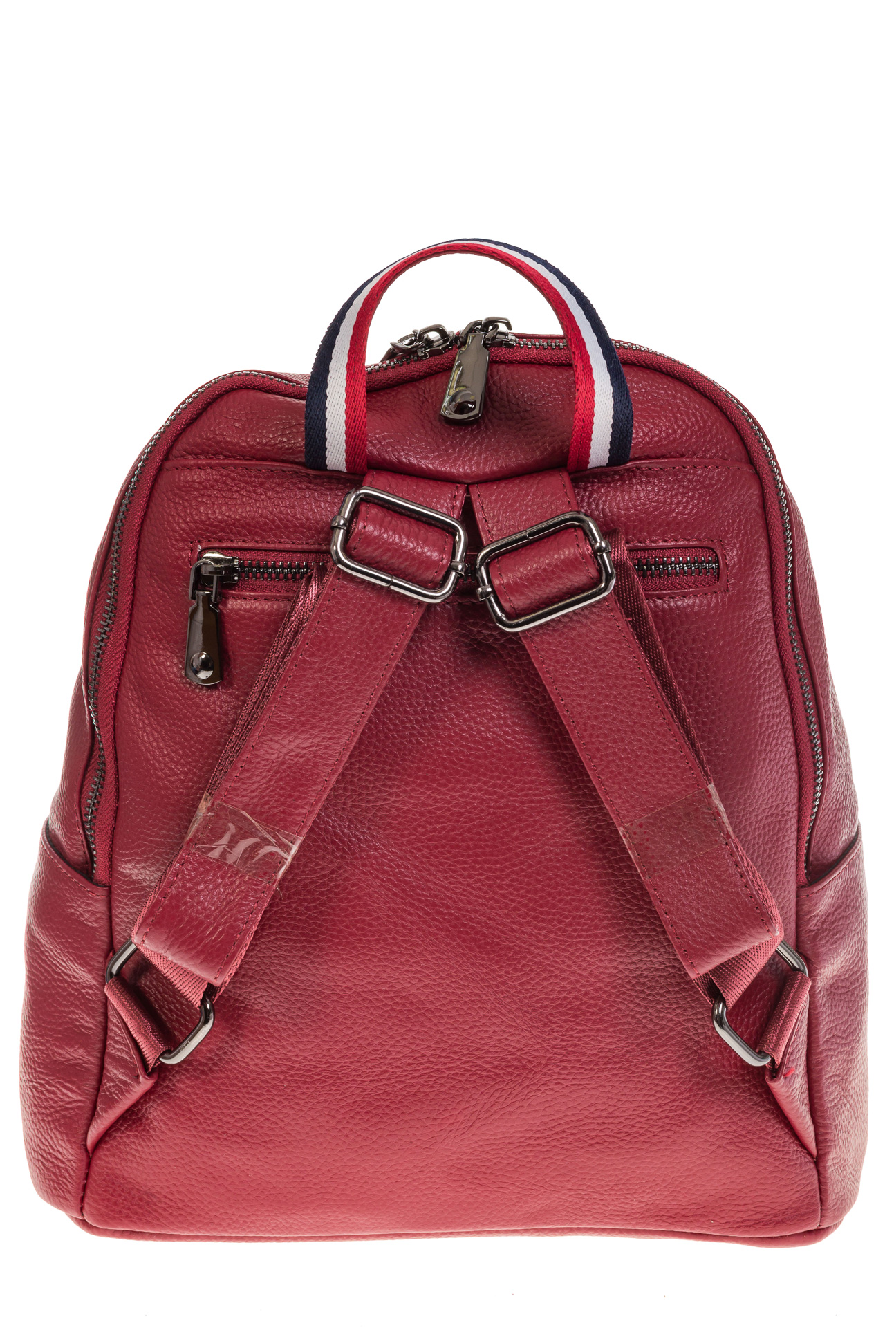 На фото 3 - Кожаный рюкзак бордового цвета для женщин 7112