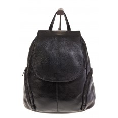 На фото 2 - Черный женский рюкзак из натуральной кожи для города 7113