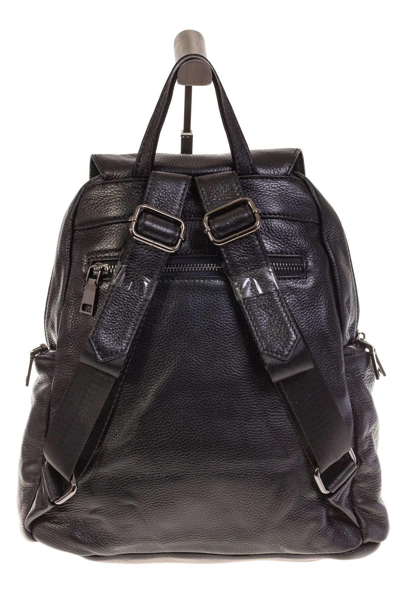На фото 3 - Черный женский рюкзак из натуральной кожи для города 7113