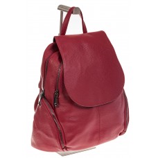 На фото 1 - Красный женский рюкзак из натуральной кожи для города 7113