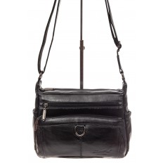 На фото 2 - Женская сумка из натуральной кожи под документы, цвет черный