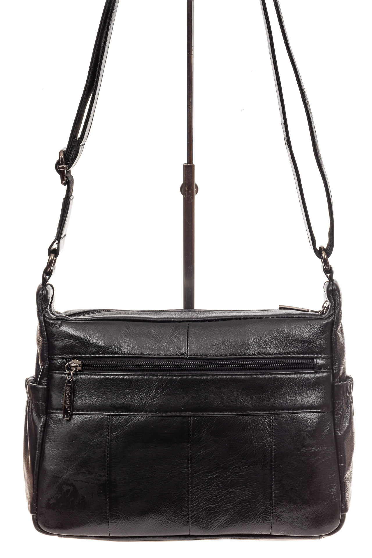 На фото 3 - Женская сумка из натуральной кожи под документы, цвет черный