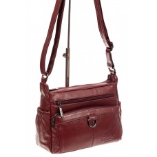 На фото 1 - Женская сумка из натуральной кожи под документы, цвет бордо