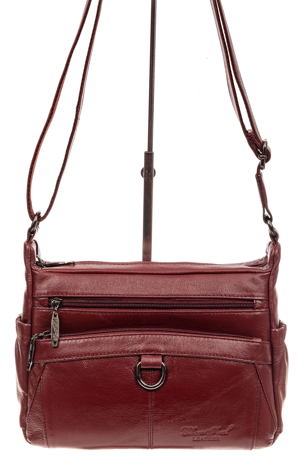 На фото 2 - Женская сумка из натуральной кожи под документы, цвет бордо