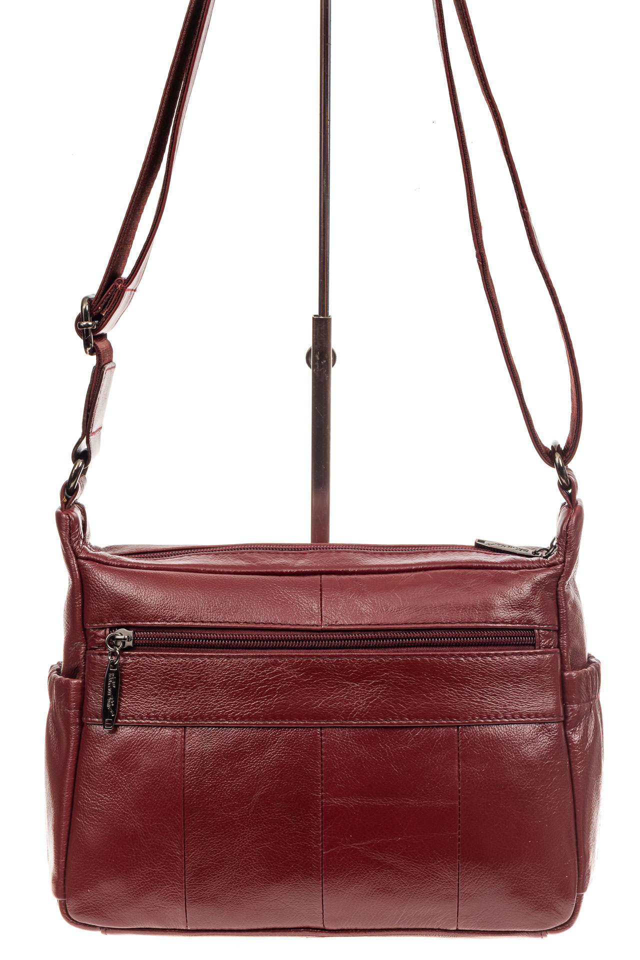 На фото 3 - Женская сумка из натуральной кожи под документы, цвет бордо