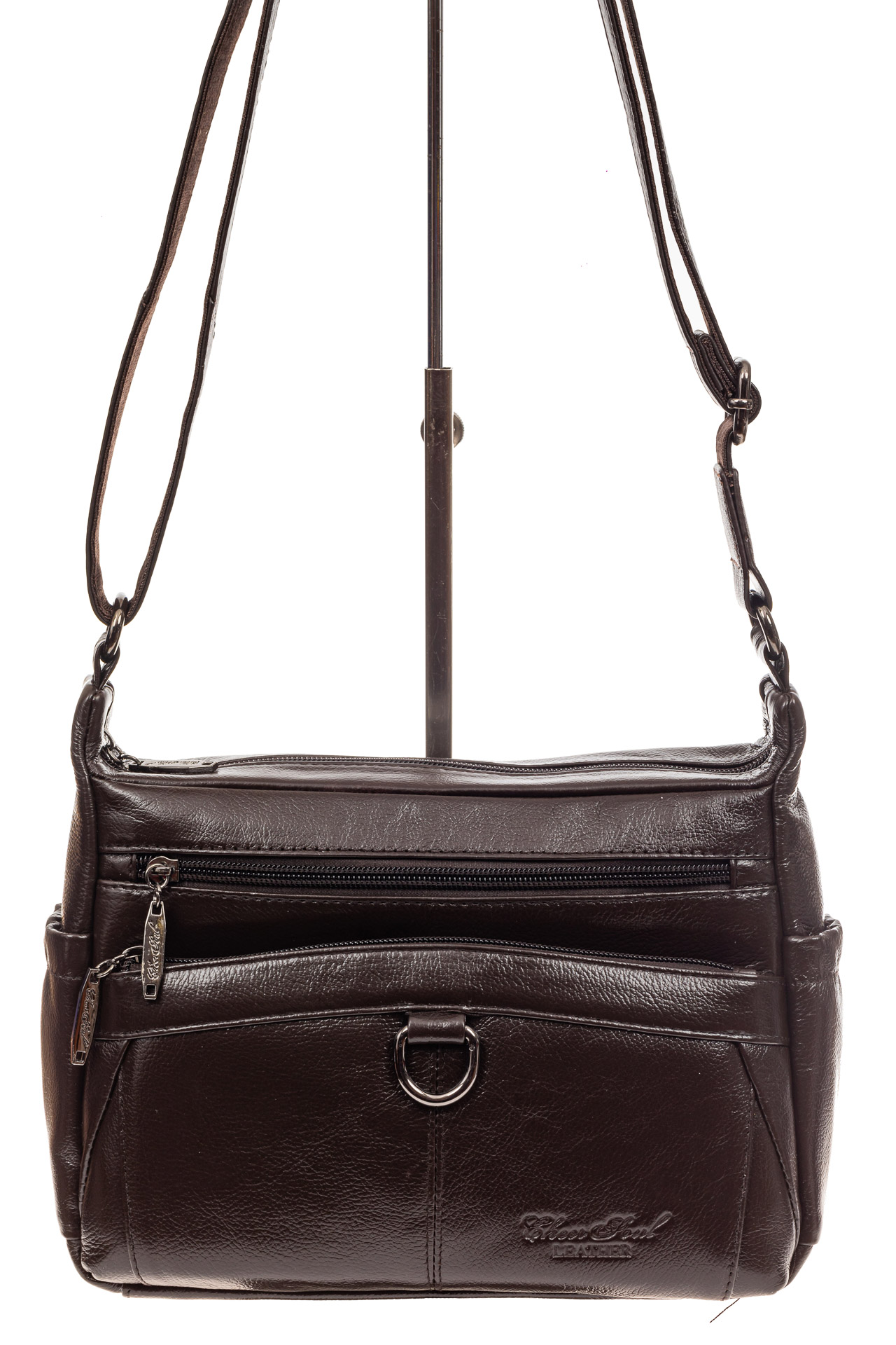 На фото 2 - Женская сумка из натуральной кожи под документы, цвет коричневый