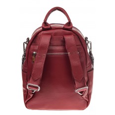 На фото 3 - Женский рюкзак из натуральной кожи, цвет красный