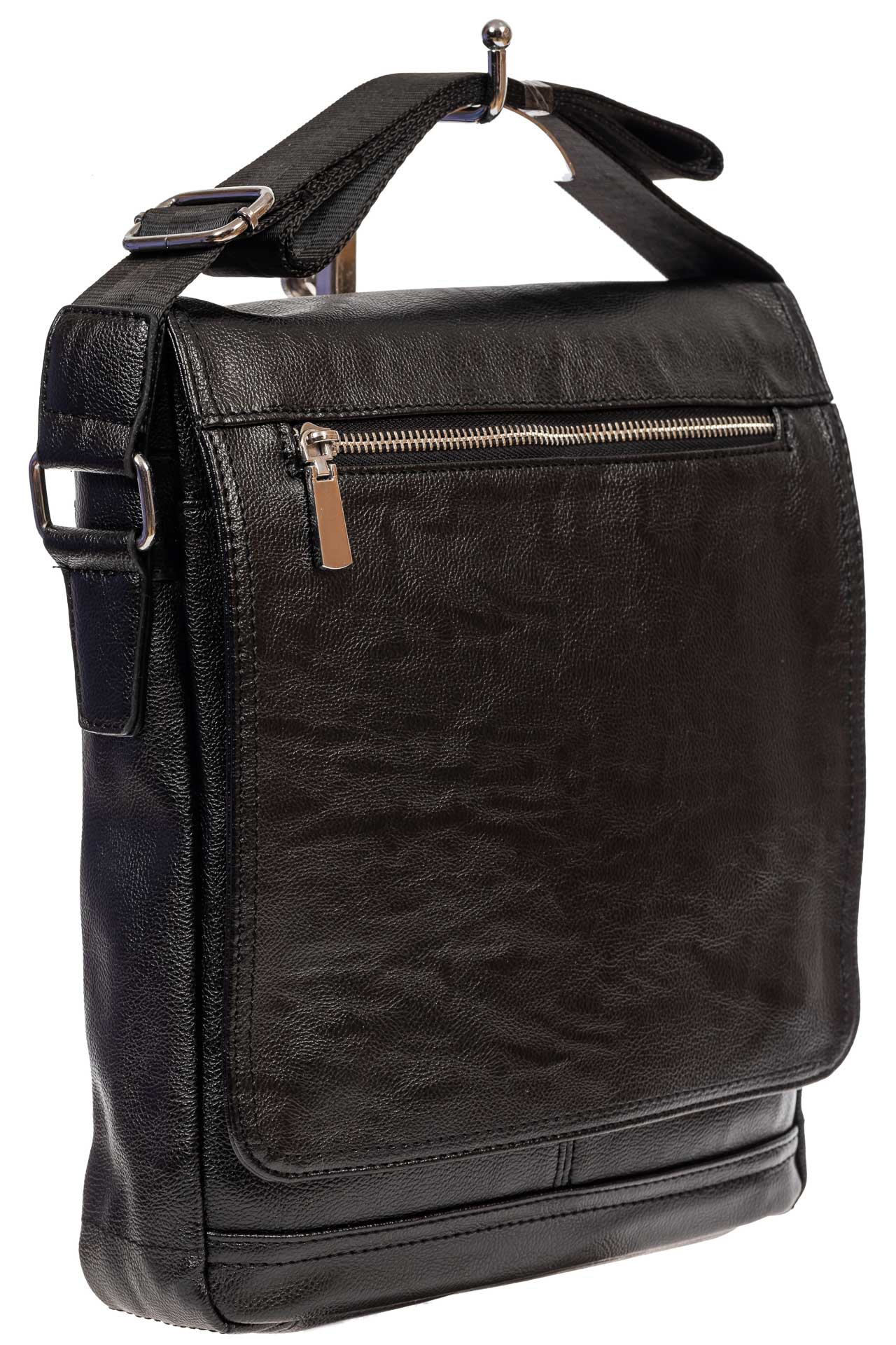 На фото 1 - Мужская сумка-планшет из экокожи, цвет чёрный