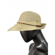 На фото 1 - Летняя женская шляпа, цвет светло бежевый