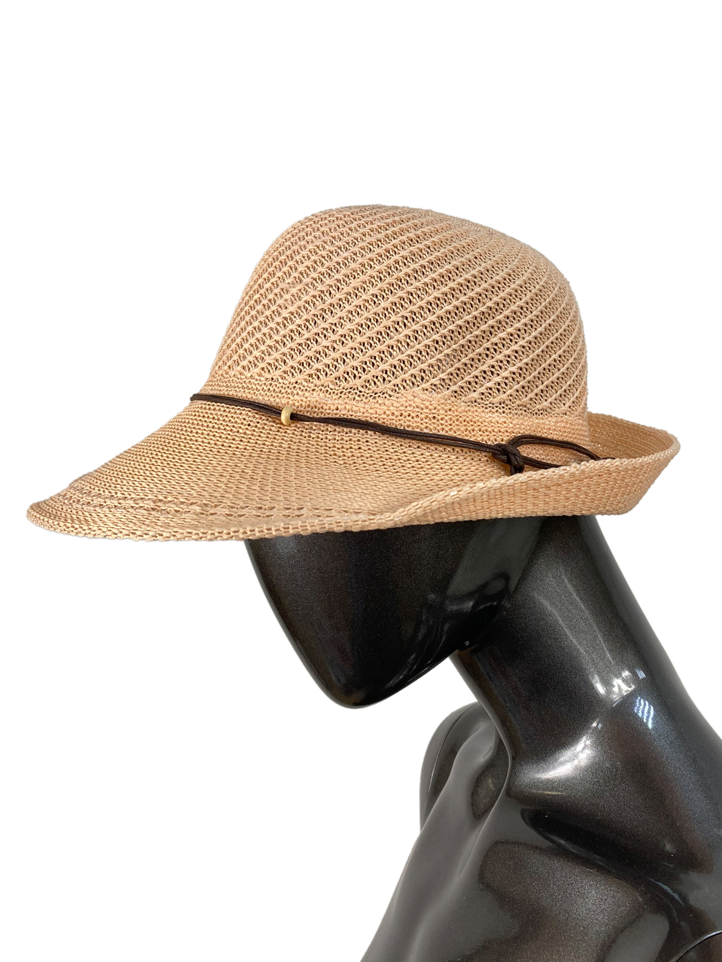 На фото 1 - Летняя женская шляпа, цвет персиковый