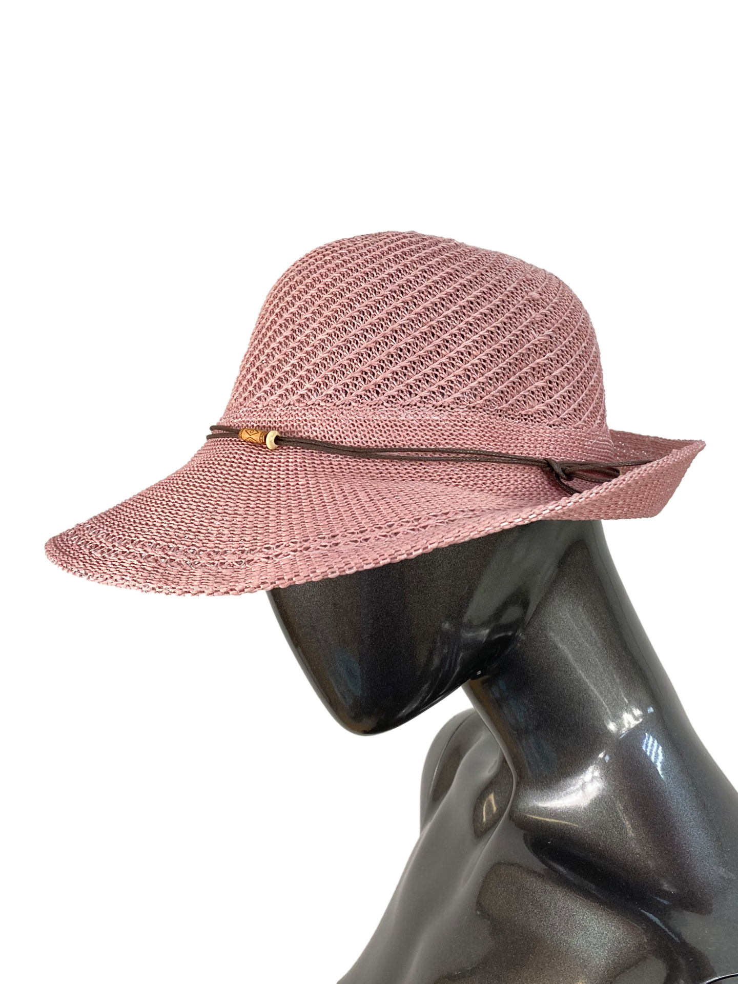 На фото 1 - Летняя женская шляпа, цвет розовый
